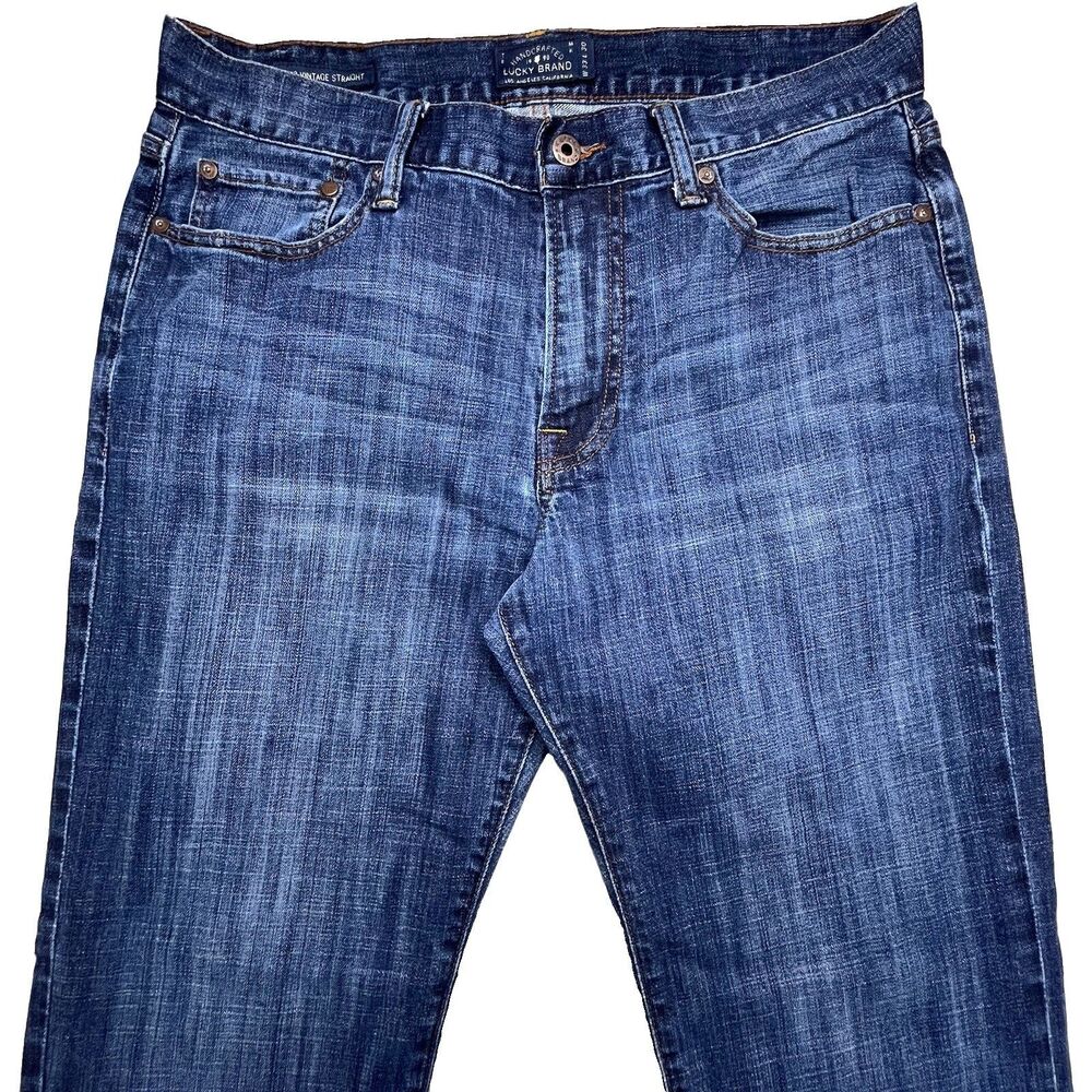 Lucky Brand Vintage Straight 363 Jeans Mens Size 33x30 Blue Handcrafted Denim